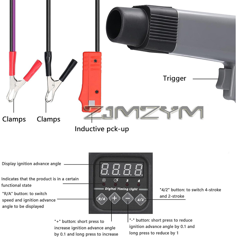 Timing Light Gun - Lanterna de Ignição Digital 12V com